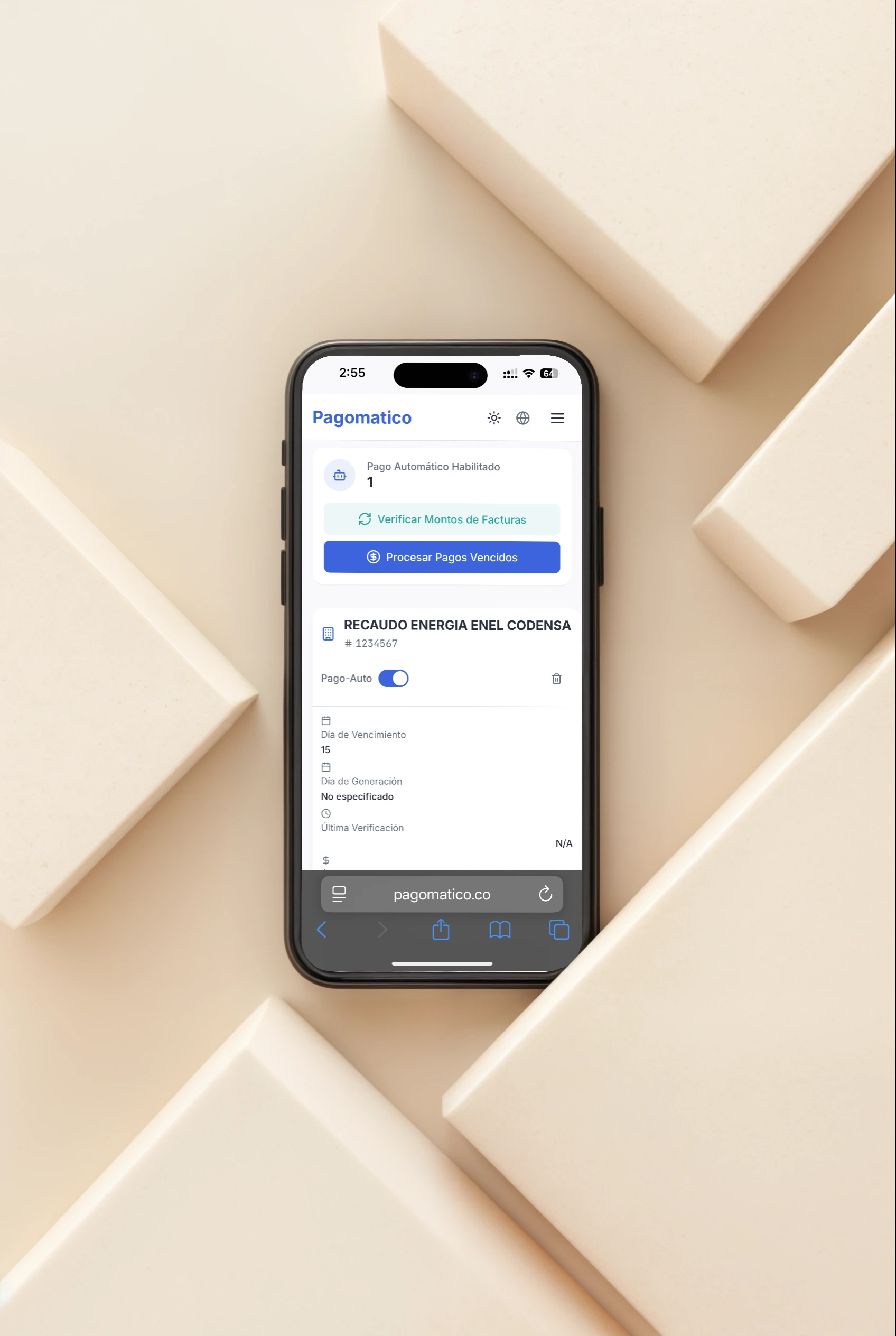 Pagomático Interface